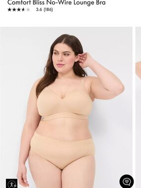 Cacique Beige No-Wire Comfort Lounge Bra